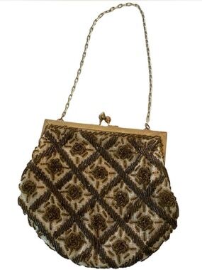 Vintage 1960s Beaded Evening Bag Bridgerton Victorian Style